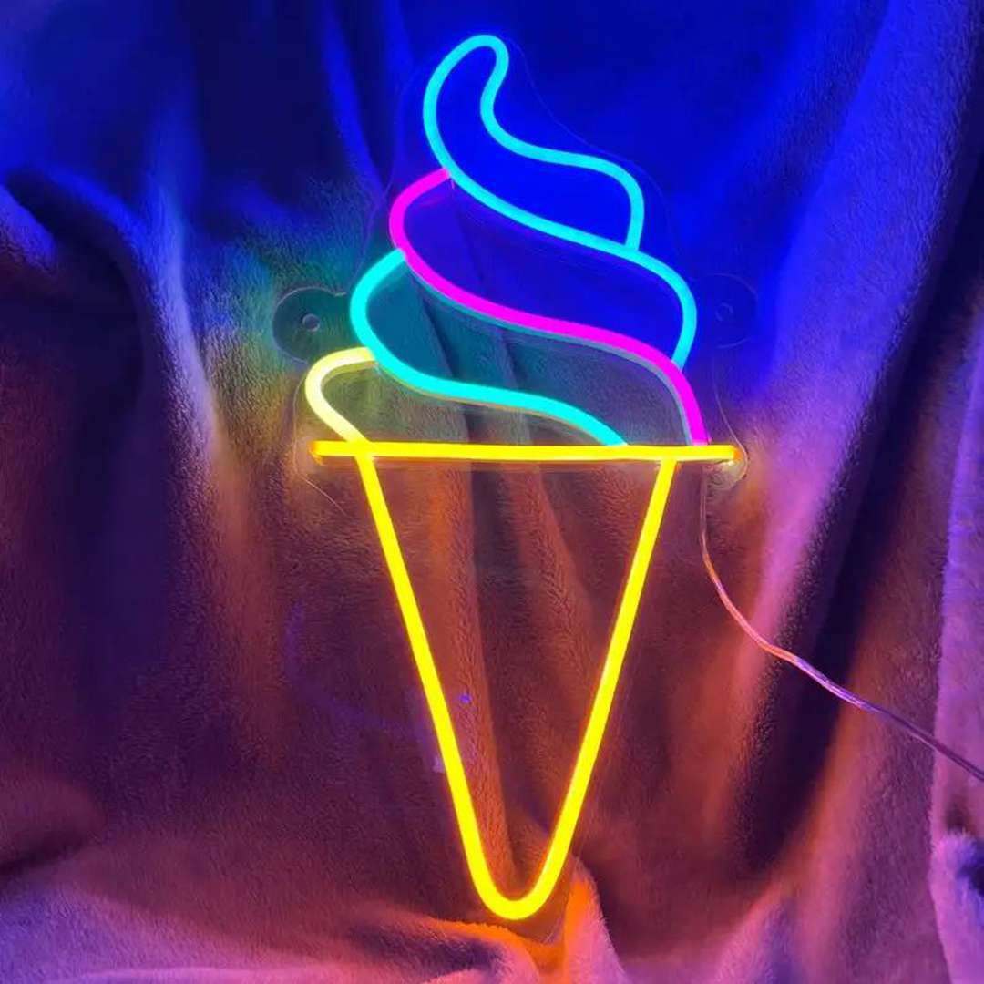 Neon Ice Cream Sign