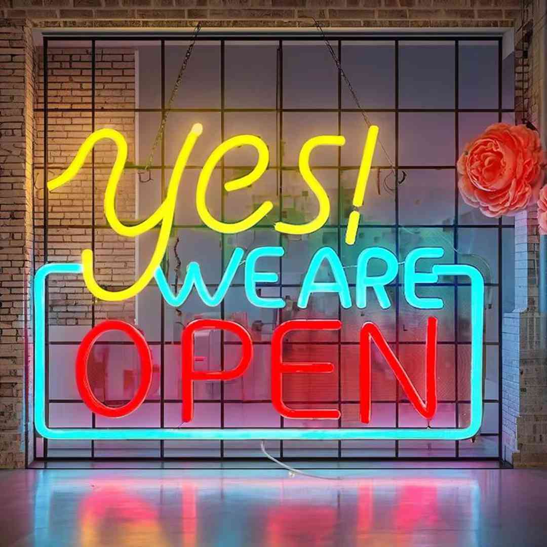 bar open neon sign