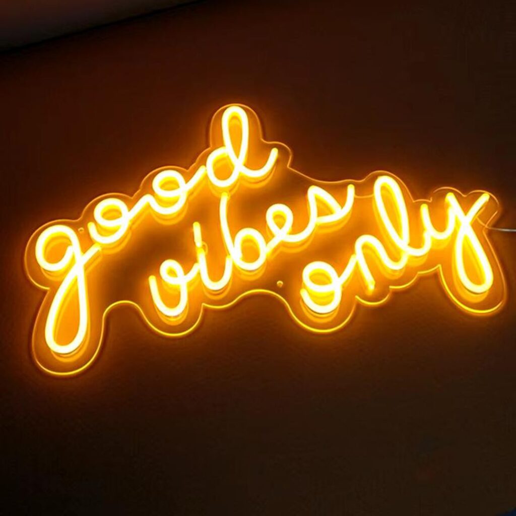 good vibes only neon sign