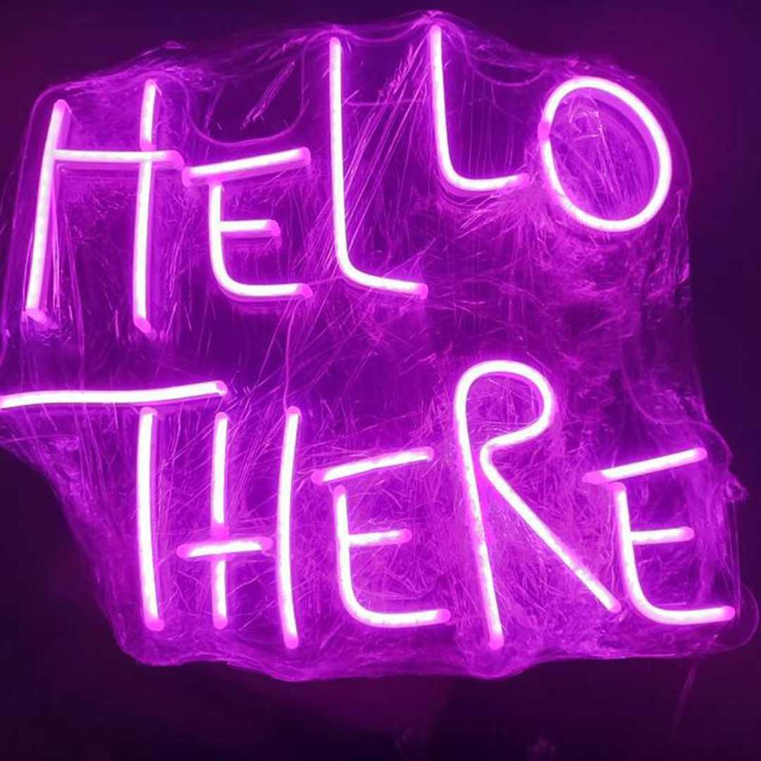 hello there hell here neon sign