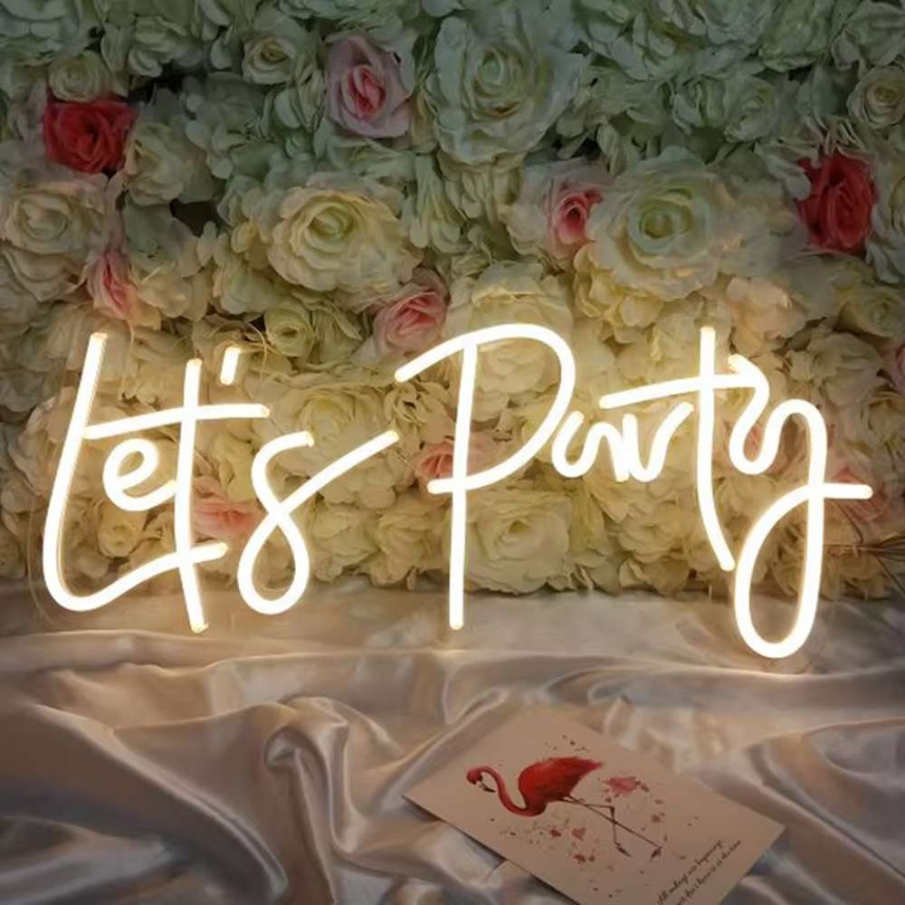 lets party neon sign