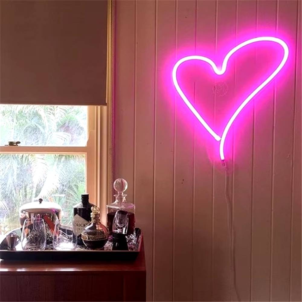 love heart led light sign