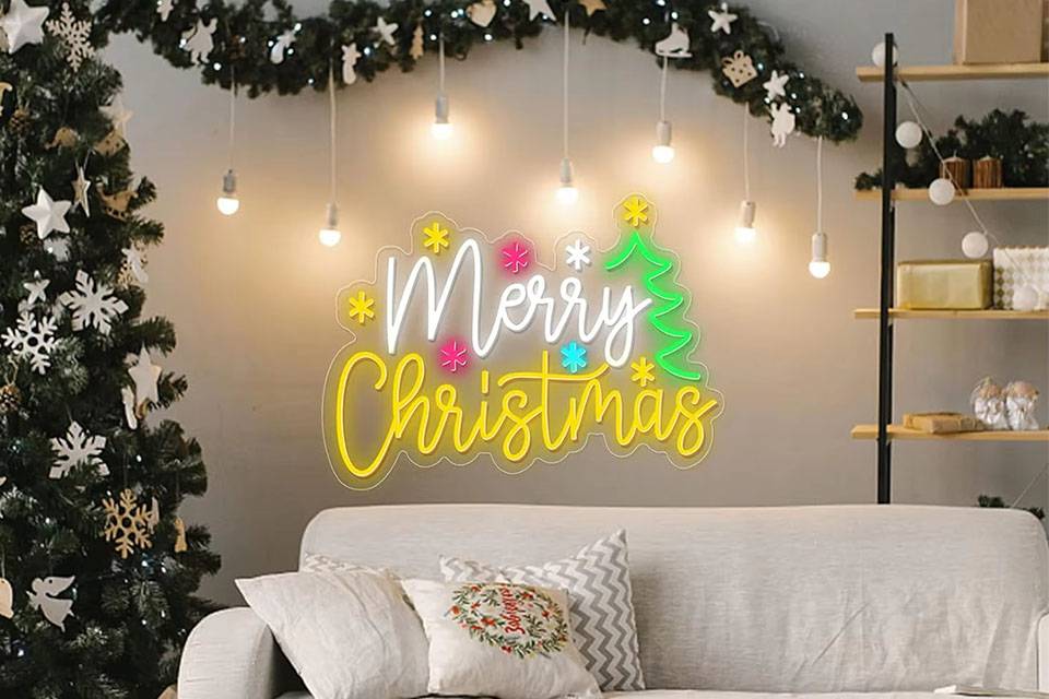 merry christmas neon sign