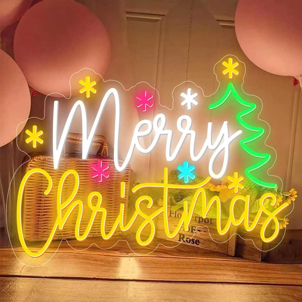 merry christmas neon sign