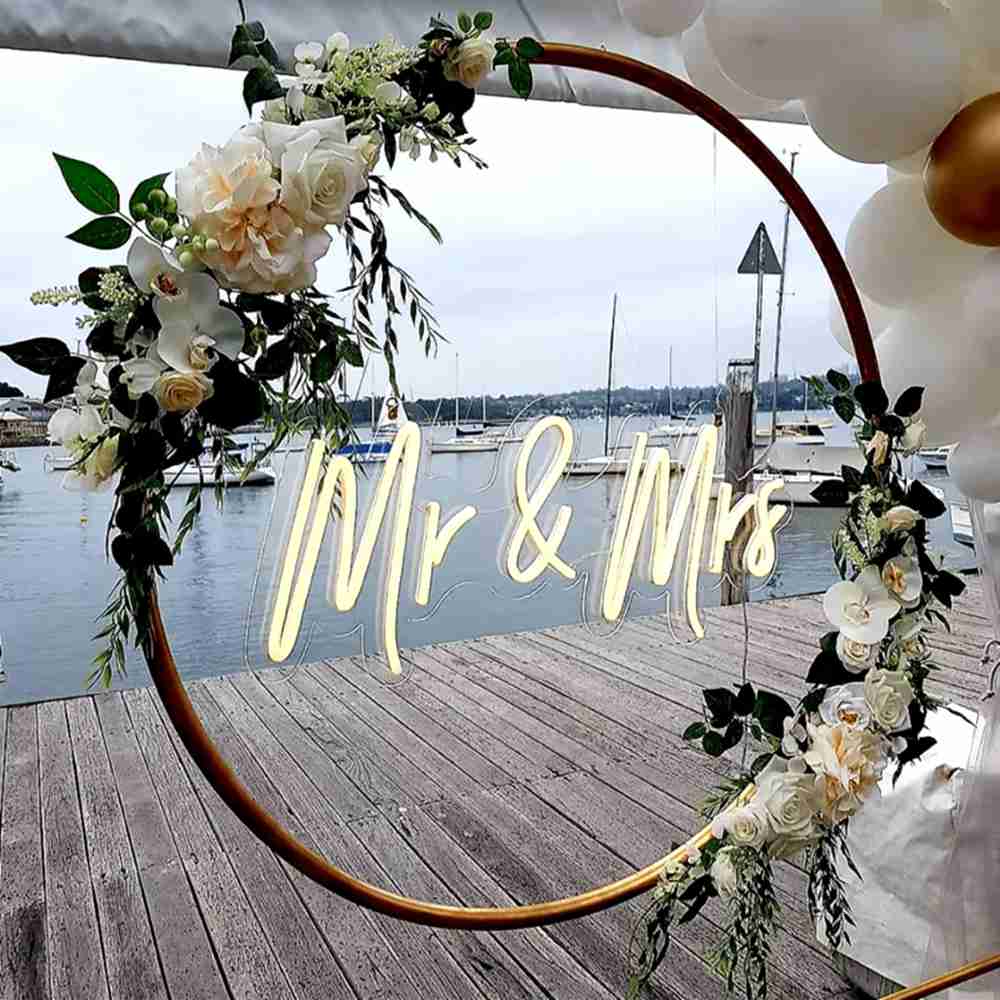 mr and mrs led sign