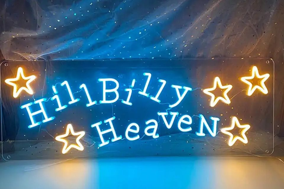 Blue neon signs