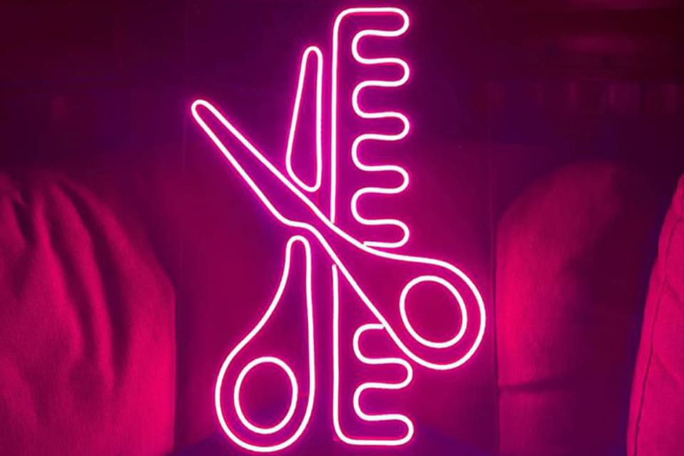 barber shop neon sign