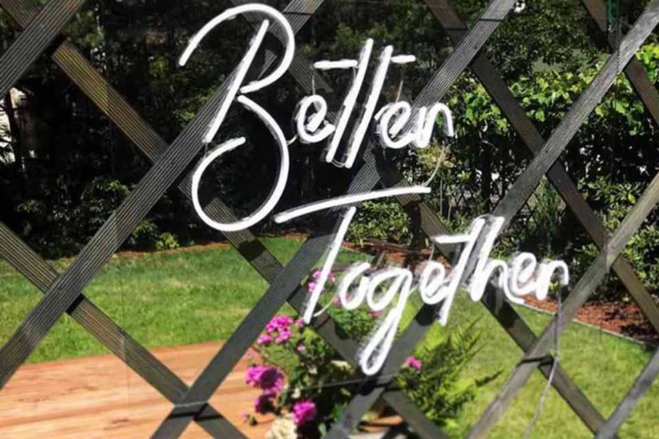 better together neon sign