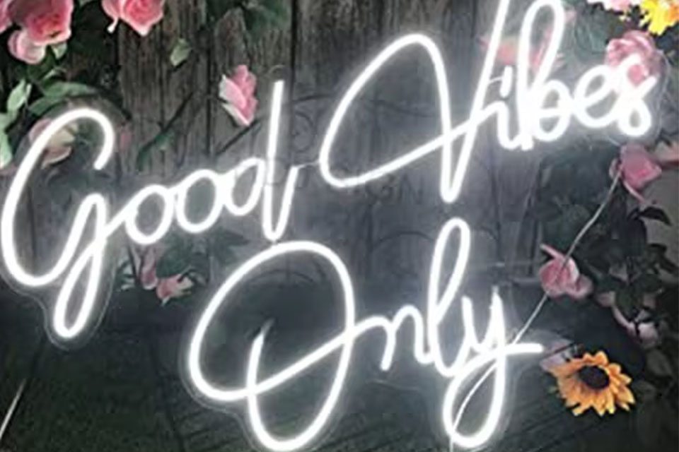 good vibes only neon sign