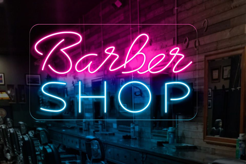 hair salon neon sign