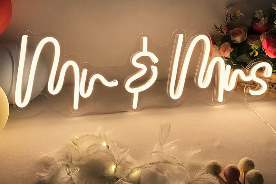 mr and mrs neon sign 